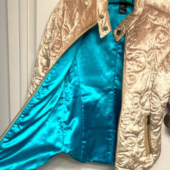 Vintage Diesel Gold Velour Coat Size Small - Picture 3 of 13